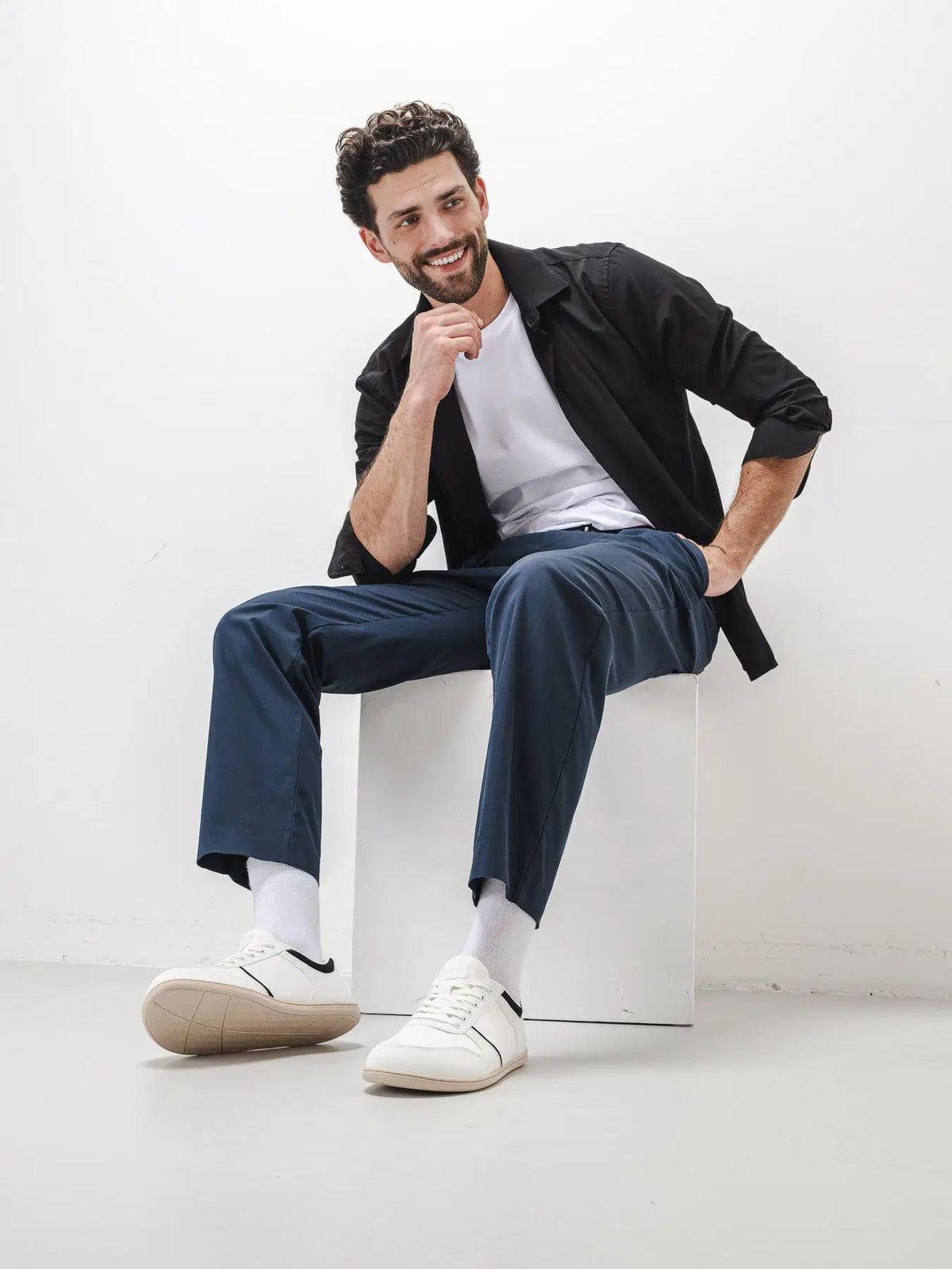 Barefoot Sneakers - Be Lenka Echo - White & Black Vegan - BarefootHub - UK Barefoot Shoes