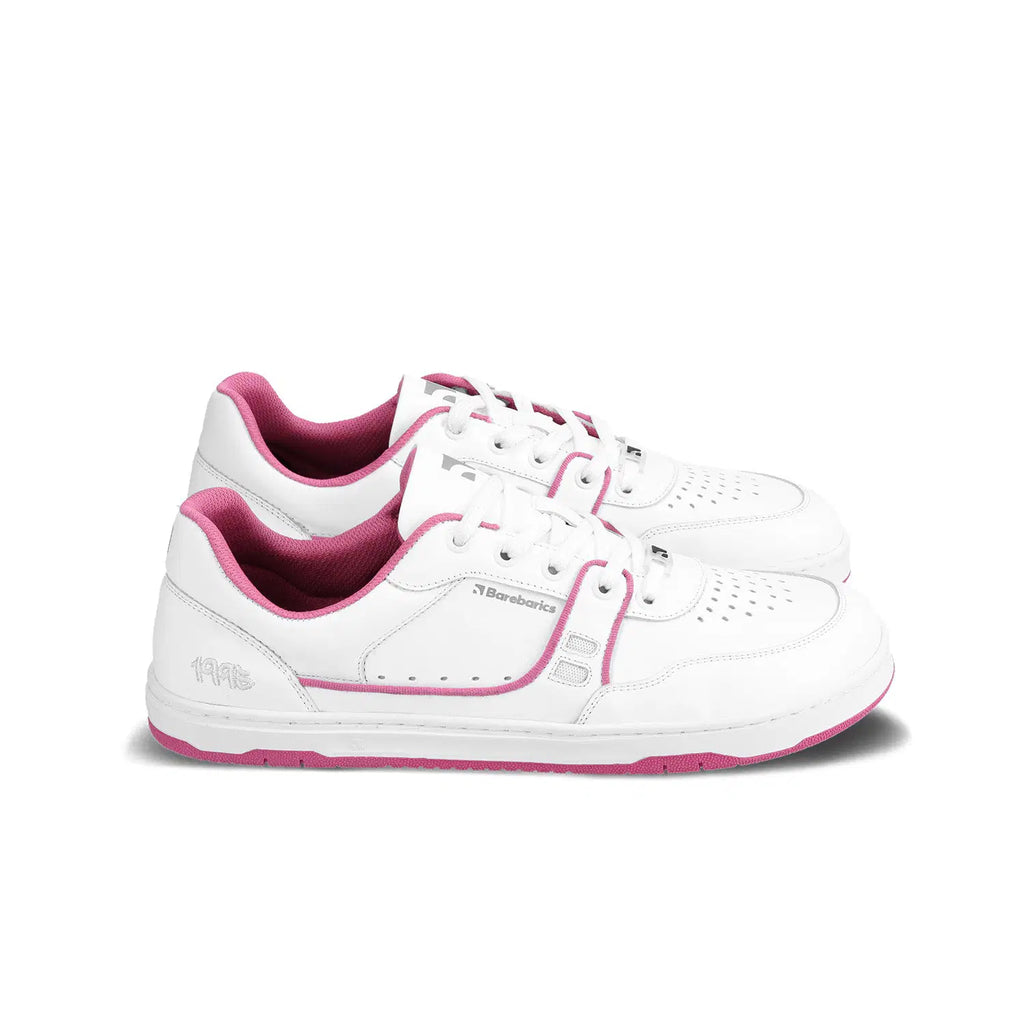 Barfuß-Sneaker Barebarics Arise - Weiß & Himbeerrosa