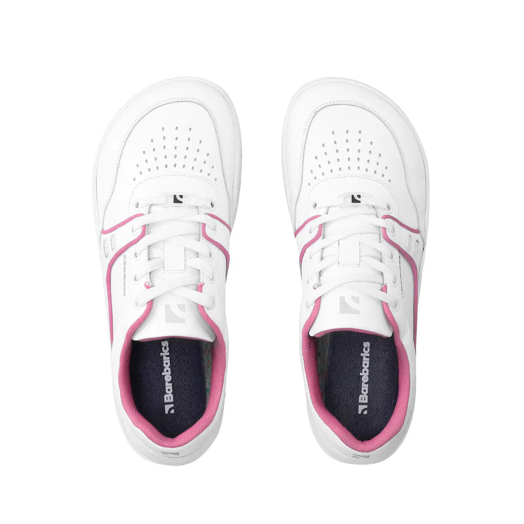 Barfuß-Sneaker Barebarics Arise - Weiß & Himbeerrosa