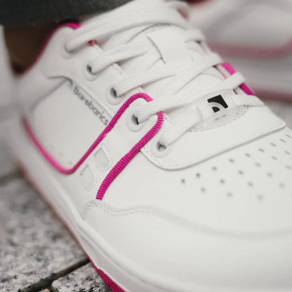 Barfuß-Sneaker Barebarics Arise - Weiß & Himbeerrosa