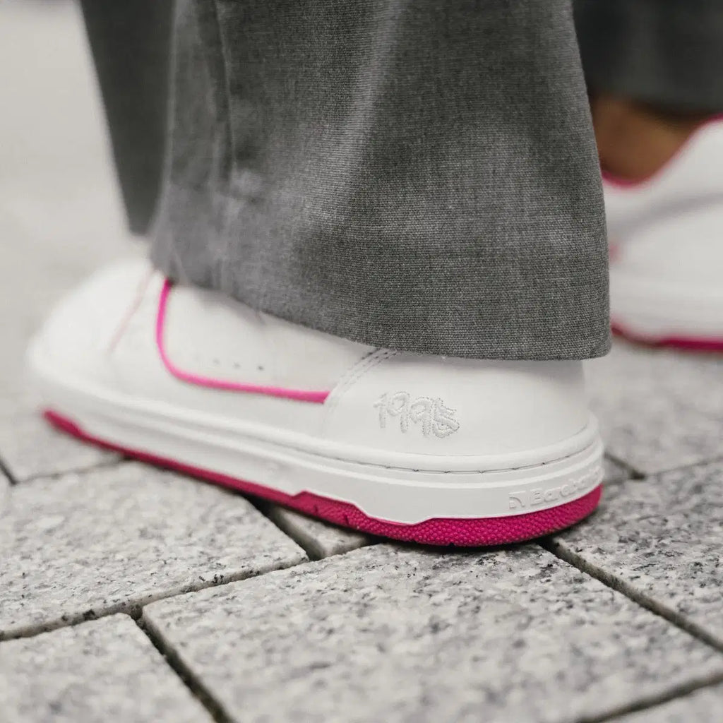 Barfuß-Sneaker Barebarics Arise - Weiß & Himbeerrosa