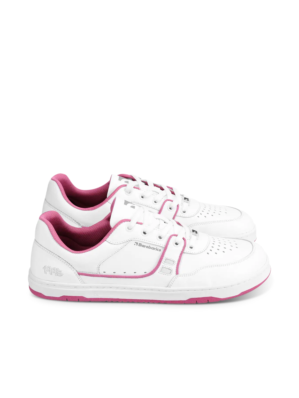 Barfuß-Sneaker Barebarics Arise - Weiß & Himbeerrosa