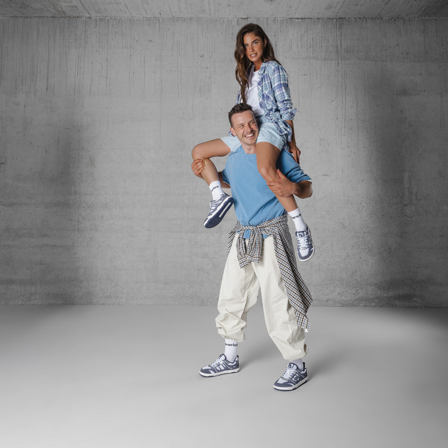 Barfuß-Sneaker Barebarics Dropsta – Blau & Silber