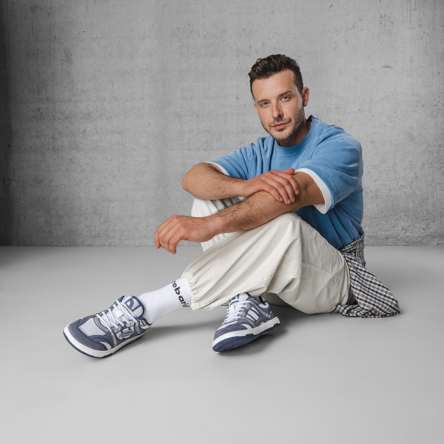 Barfuß-Sneaker Barebarics Dropsta – Blau & Silber