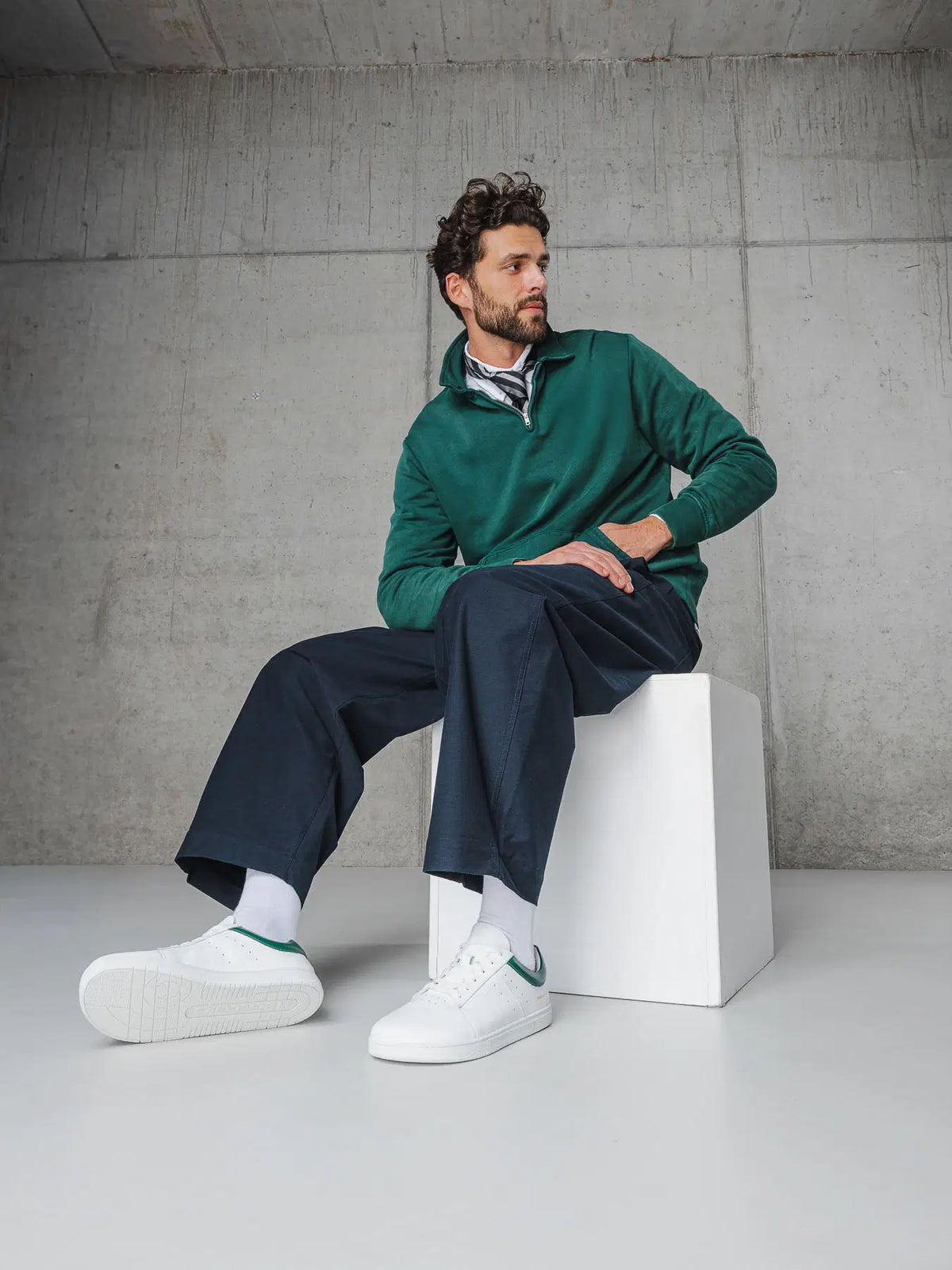 Barefoot Sneakers Barebarics Enigma - White & Dark Green