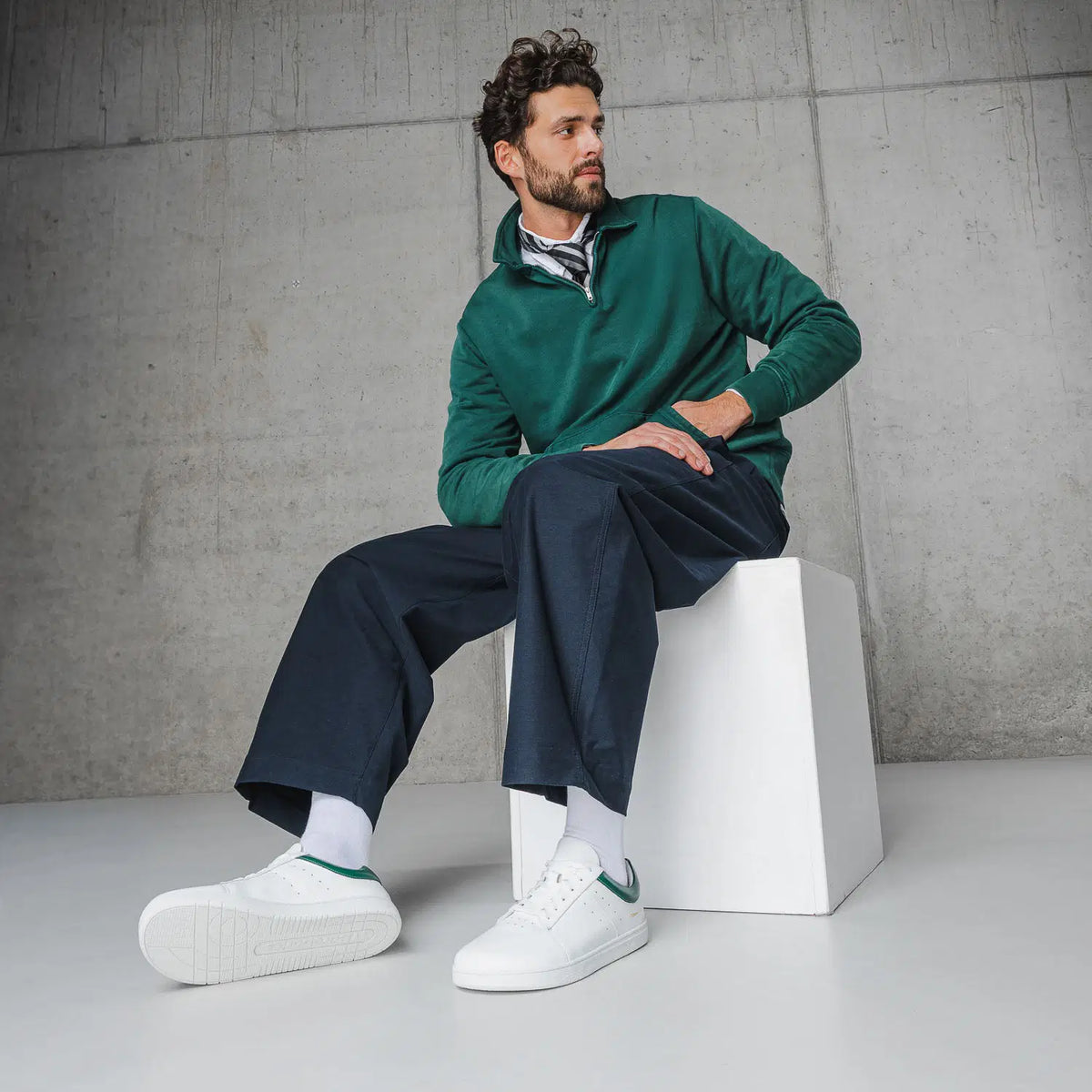 Barefoot Sneakers Barebarics Enigma - White & Dark Green