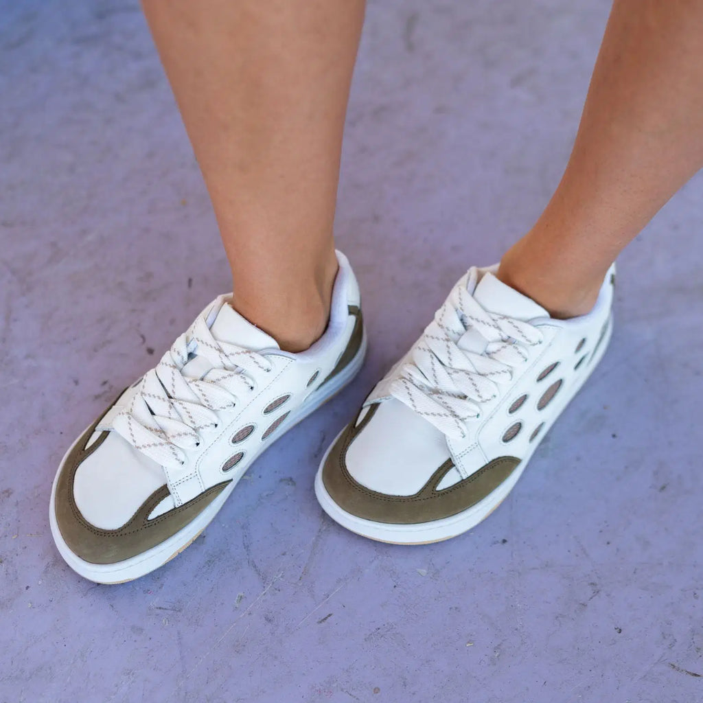Barfußschuhe Barebarics Fusion - White & Army Brown