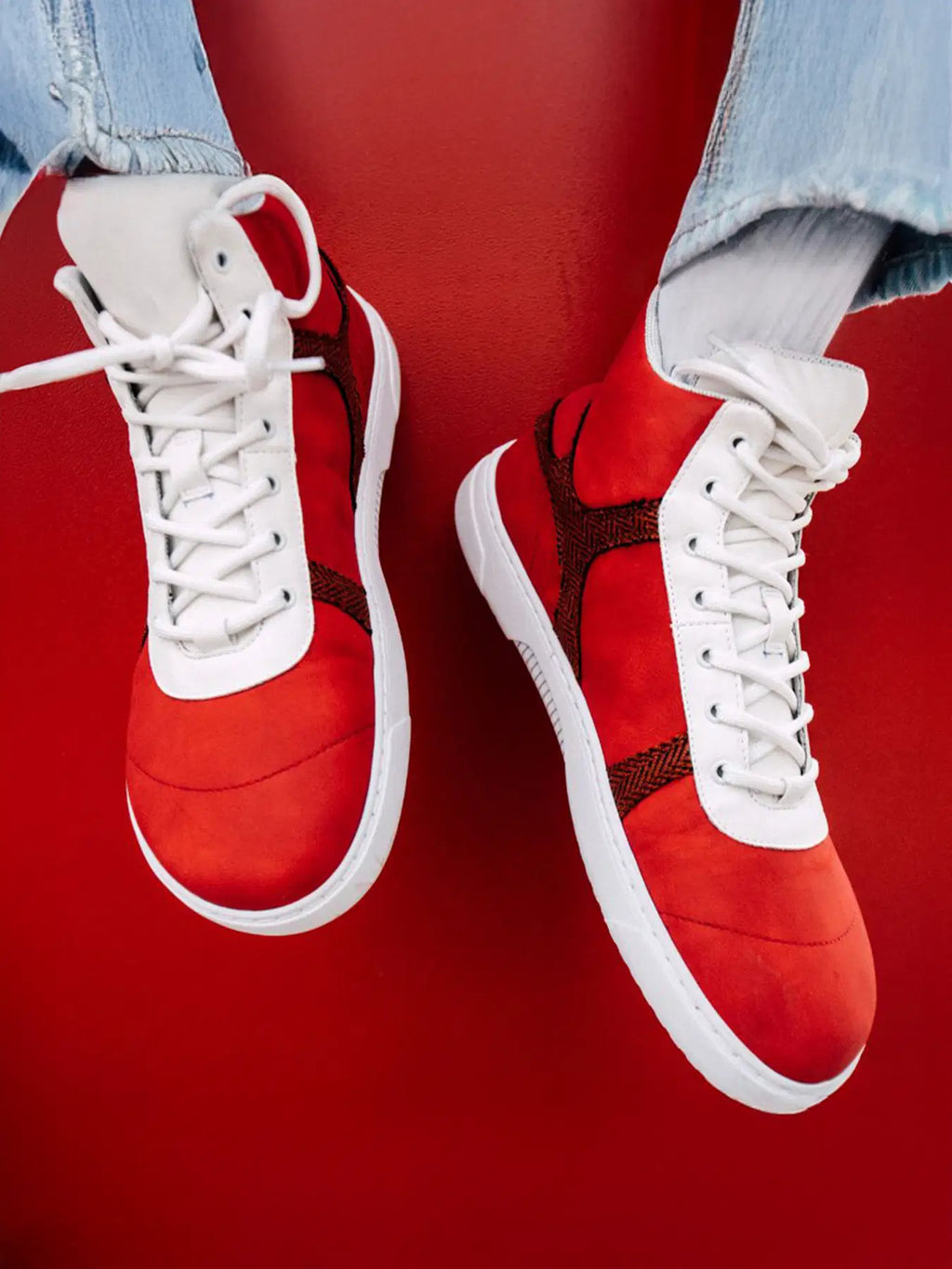 Barfuß-Sneaker Barebarics - Hifly - Rot & Weiß