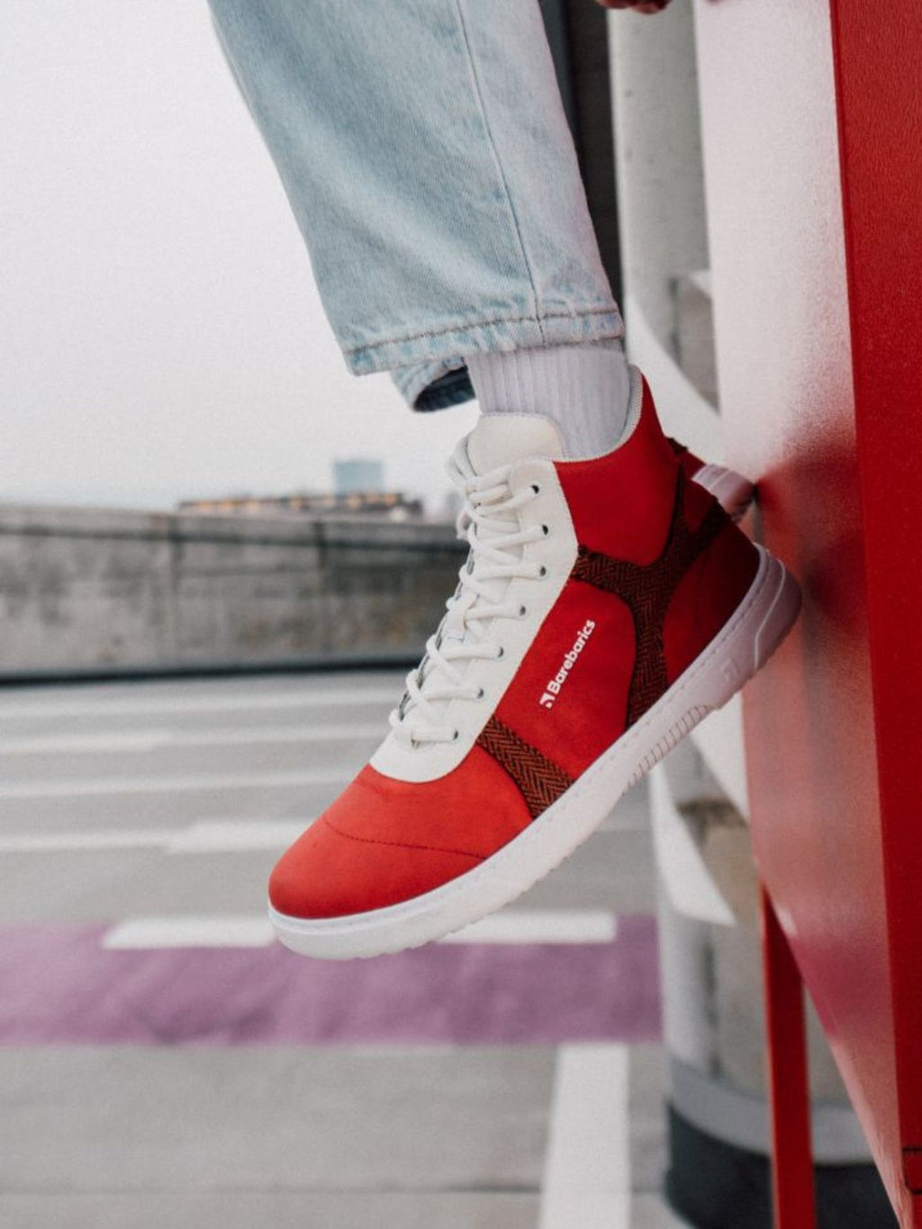 Barfuß-Sneaker Barebarics - Hifly - Rot & Weiß