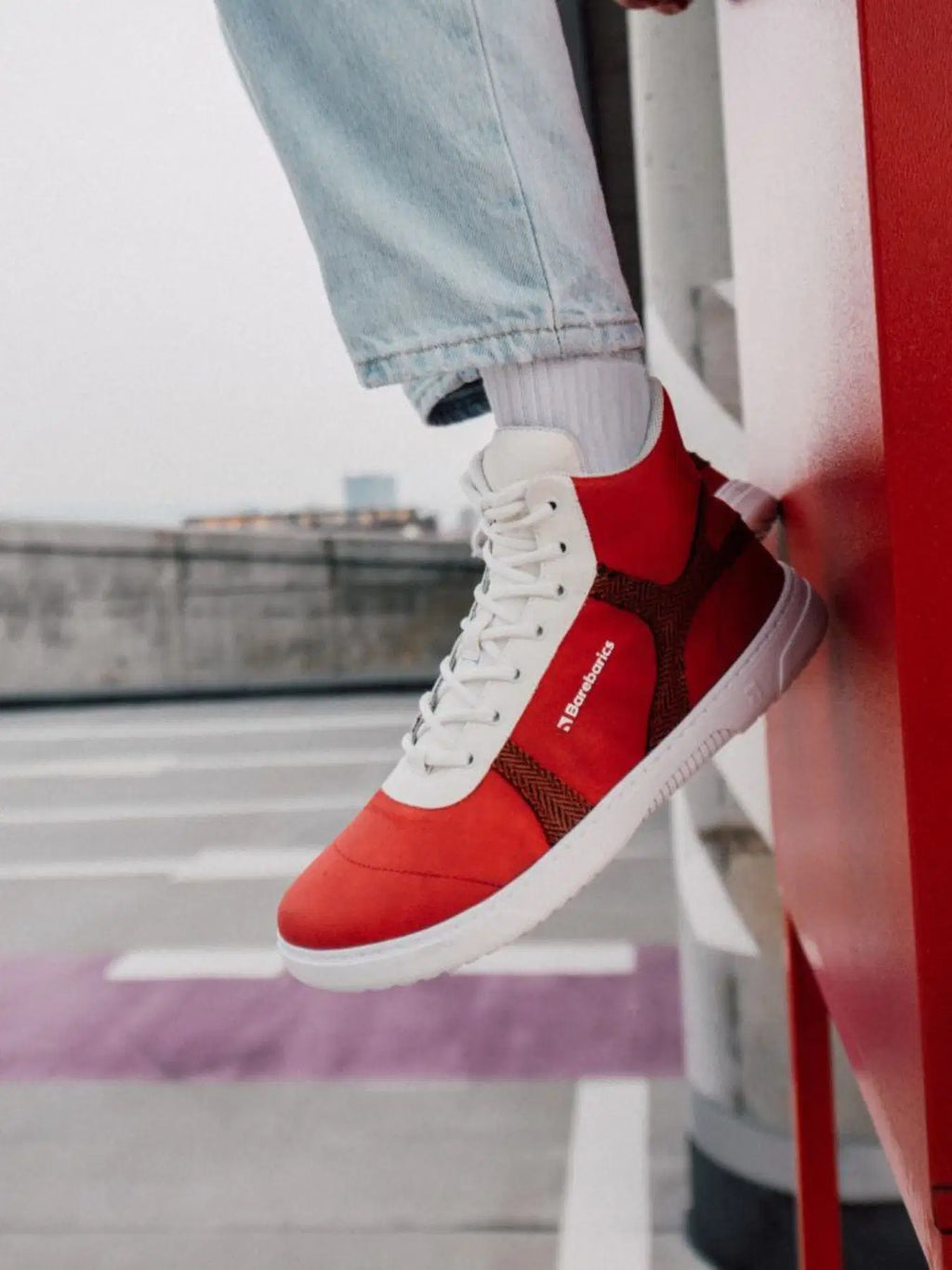 Barfuß-Sneaker Barebarics - Hifly - Rot & Weiß