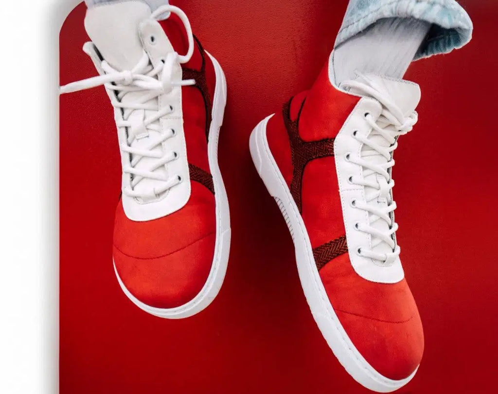 Barfuß-Sneaker Barebarics - Hifly - Rot & Weiß