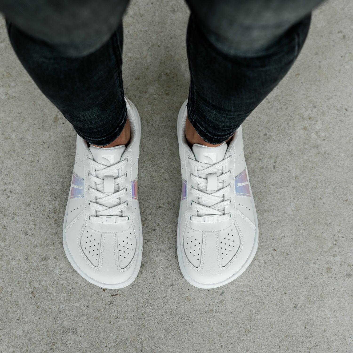 Barfuß-Sneaker Barebarics Icara - Weiß & Pastell-Irisierend
