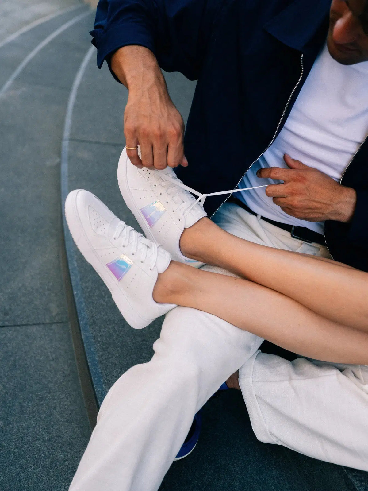 Barfuß-Sneaker Barebarics Icara - Weiß & Pastell-Irisierend