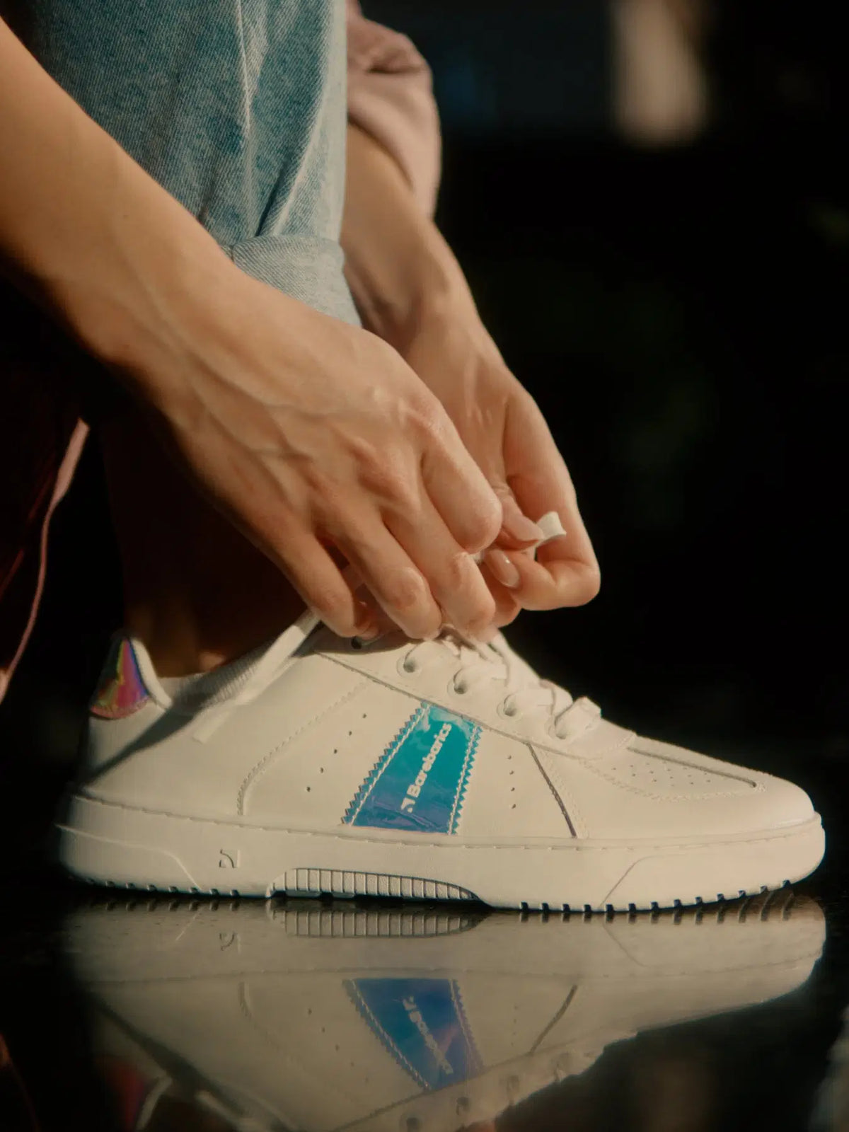 Barfuß-Sneaker Barebarics Icara - Weiß & Pastell-Irisierend