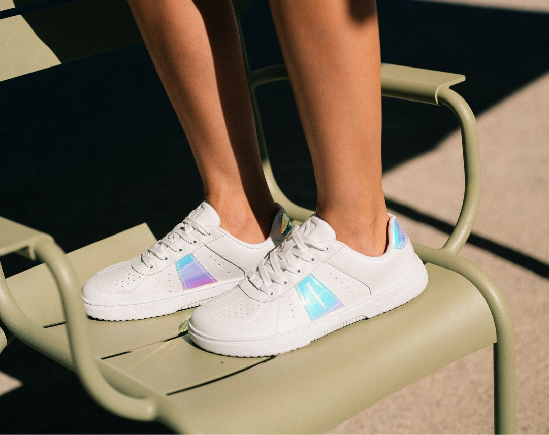 Barfuß-Sneaker Barebarics Icara - Weiß & Pastell-Irisierend