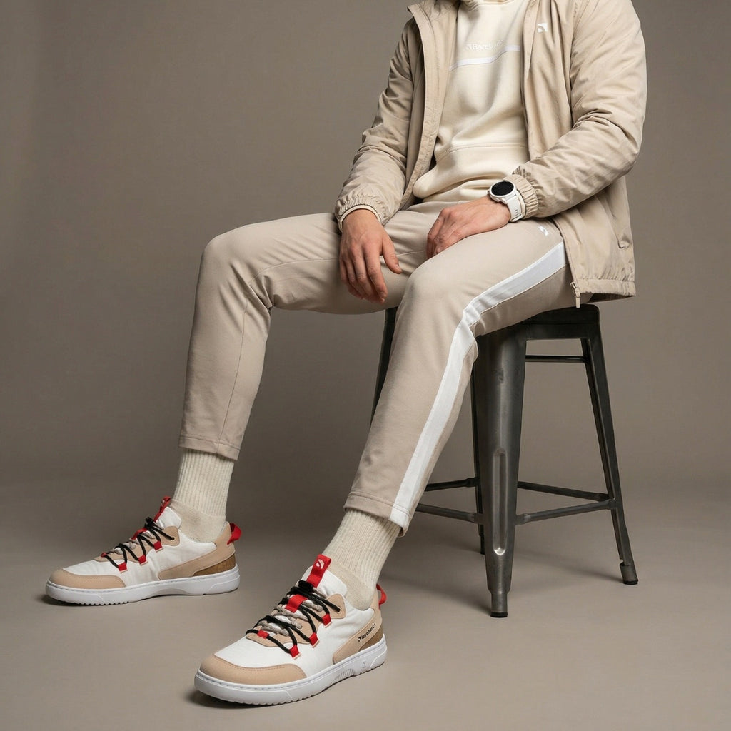 Barfuß-Sneaker Barebarics Revive – Beige & Weiß
