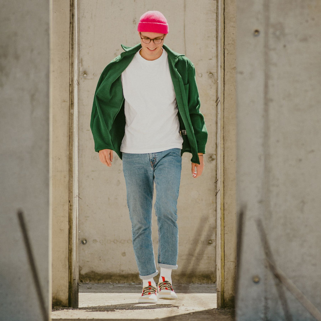 Barfuß-Sneaker Barebarics Revive – Beige & Weiß
