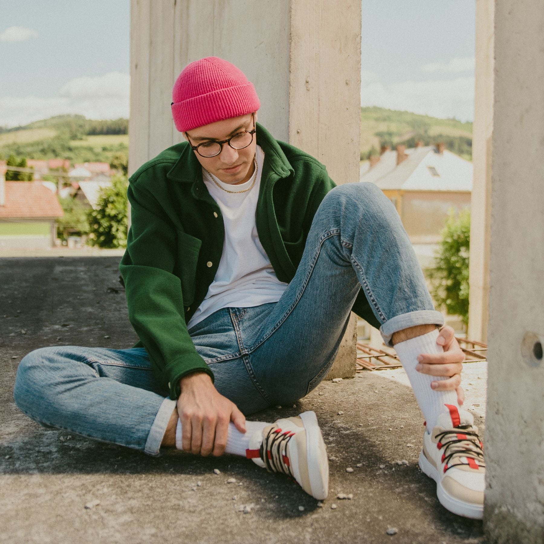 Barfuß-Sneaker Barebarics Revive – Beige & Weiß
