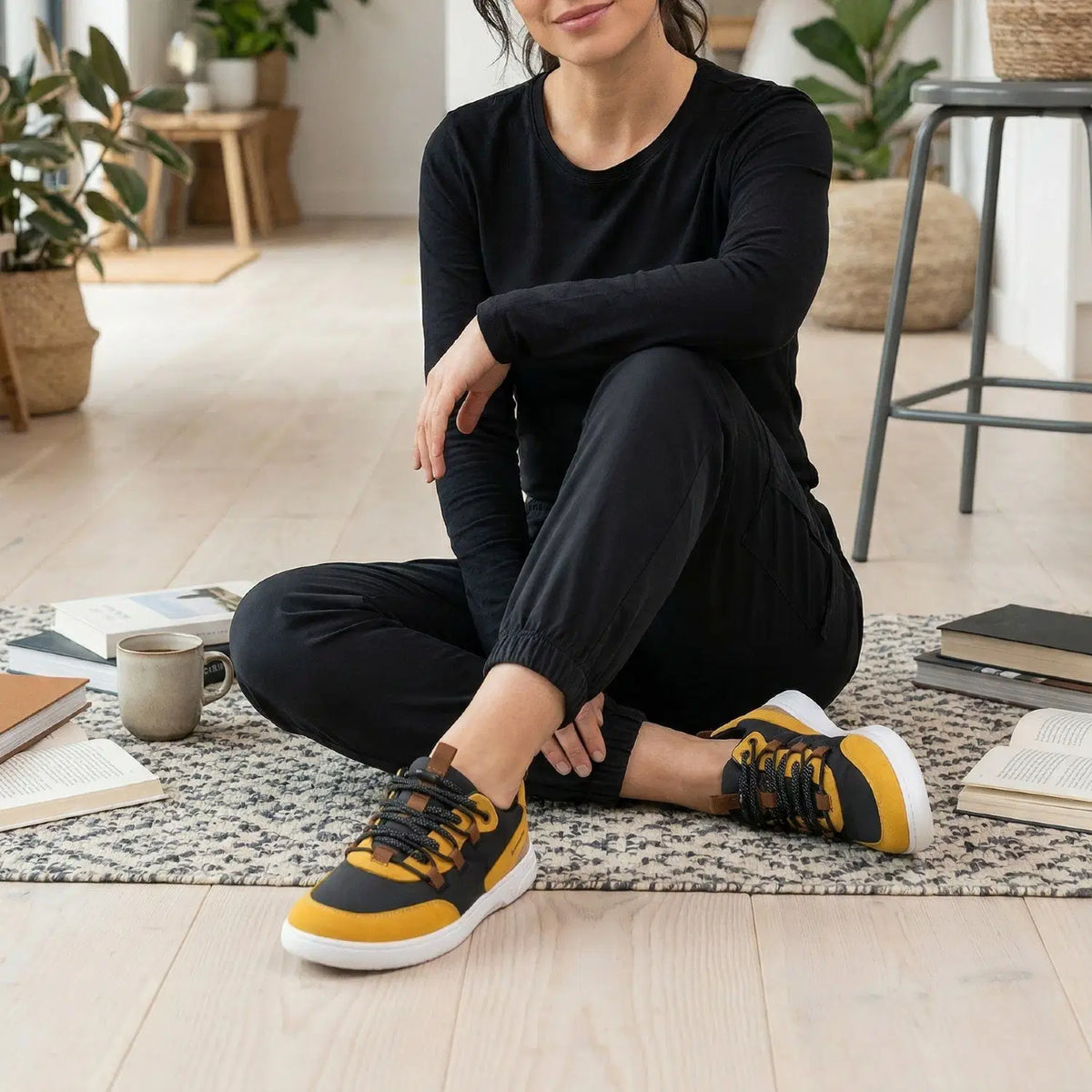 Barefoot Sneakers Barebarics Revive - Golden Yellow & Black