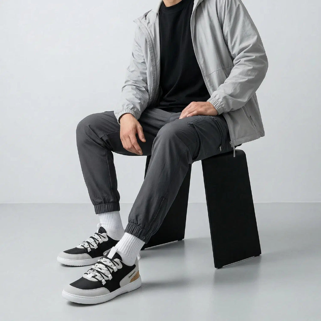 Barfuß Sneaker Barebarics Revive - Hellgrau & Schwarz