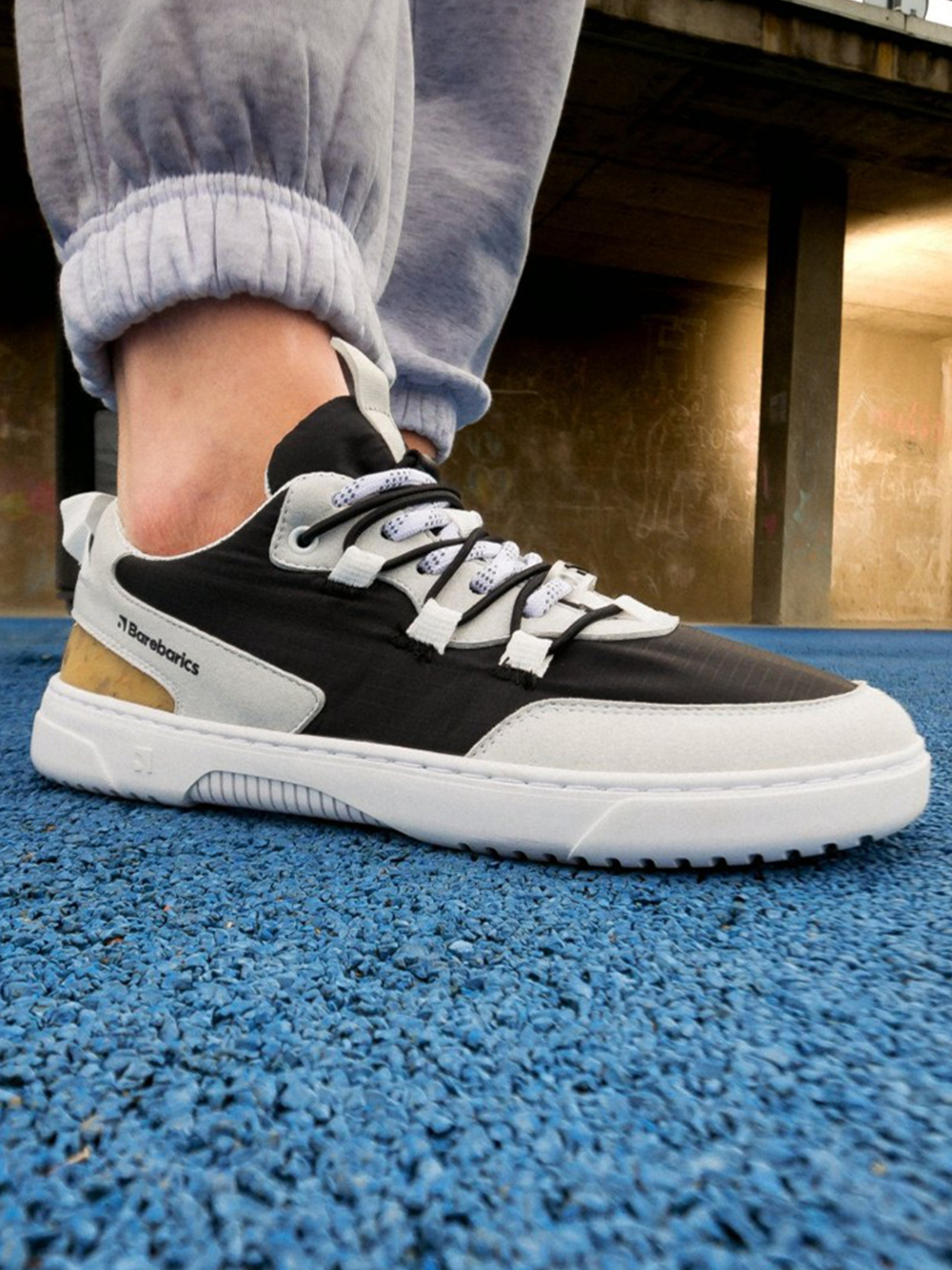 Barfuß Sneaker Barebarics Revive - Hellgrau & Schwarz