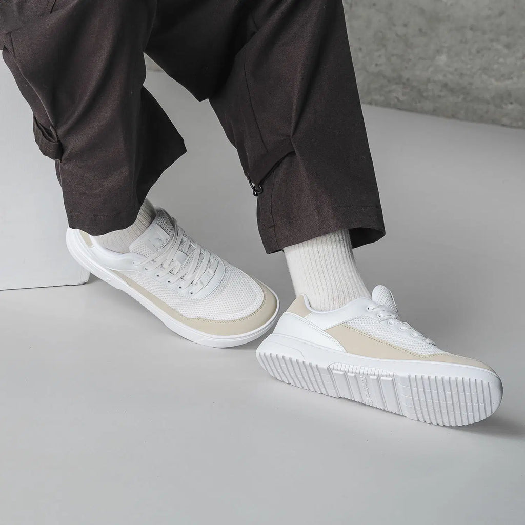 Barefoot Sneakers Barebarics Vaporo - White & Beige