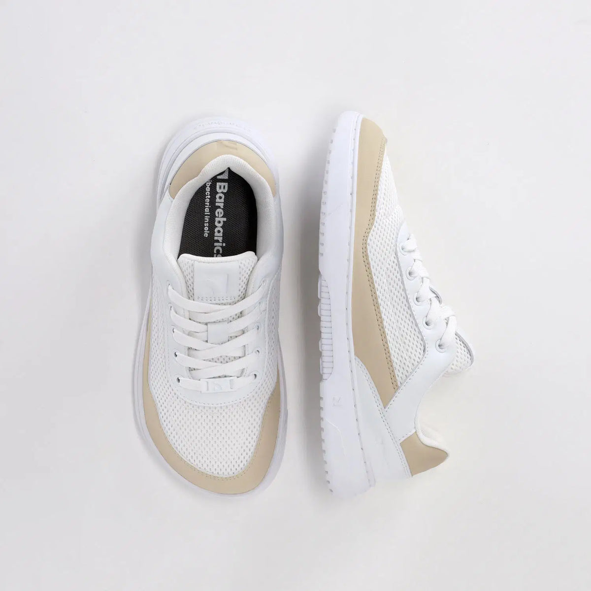 Barefoot Sneakers Barebarics Vaporo - White & Beige