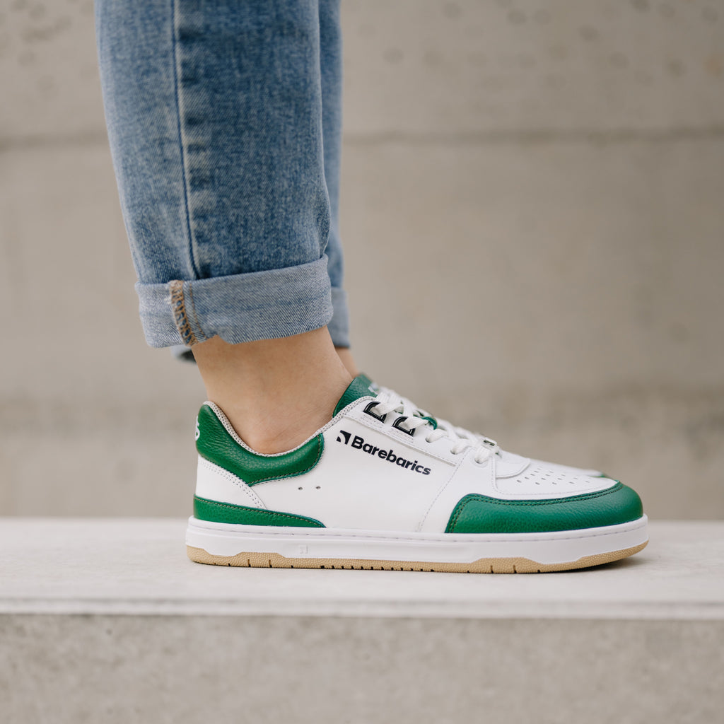 Barfuß Sneaker Barebarics Wave - Weiß & Dunkelgrün