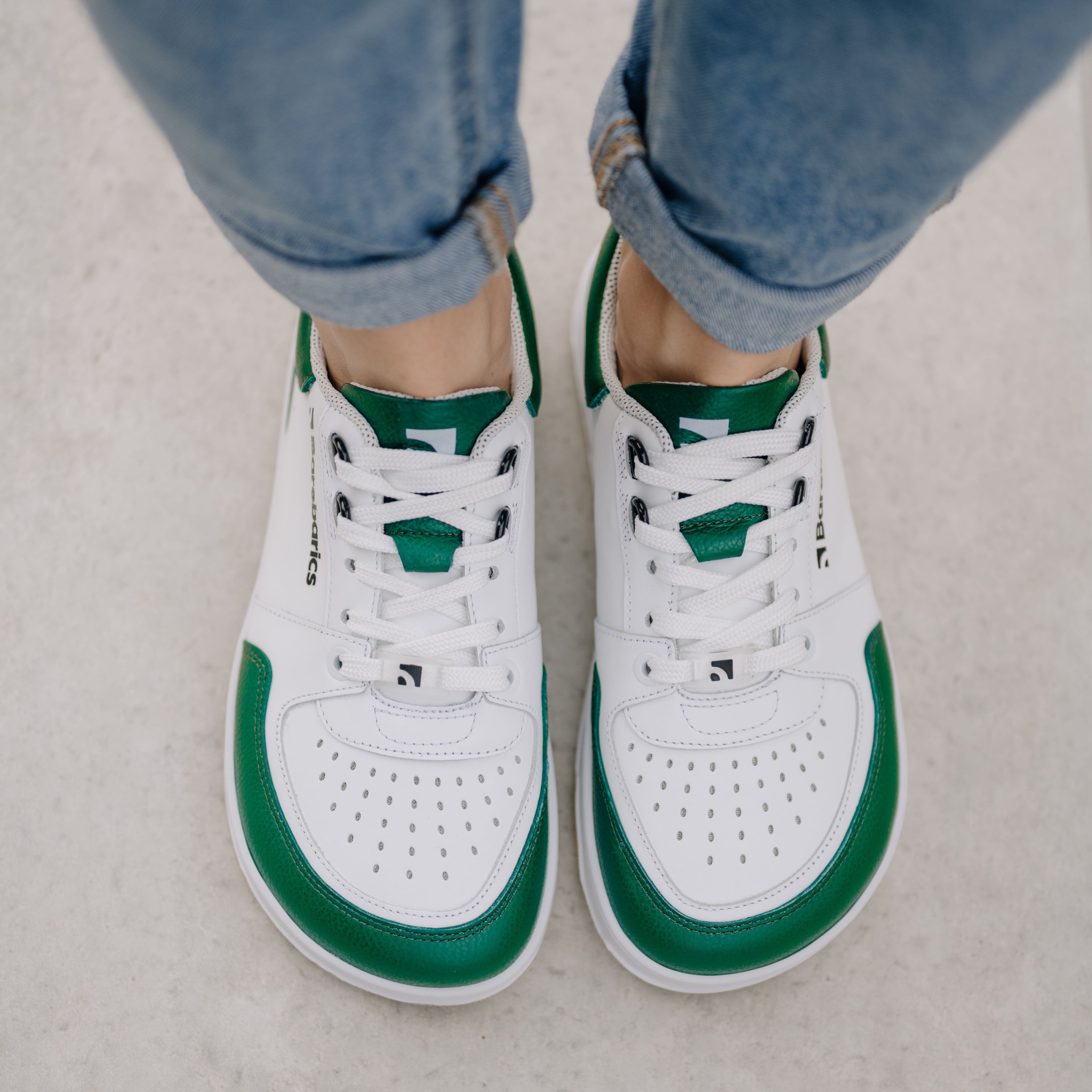 Barfuß Sneaker Barebarics Wave - Weiß & Dunkelgrün
