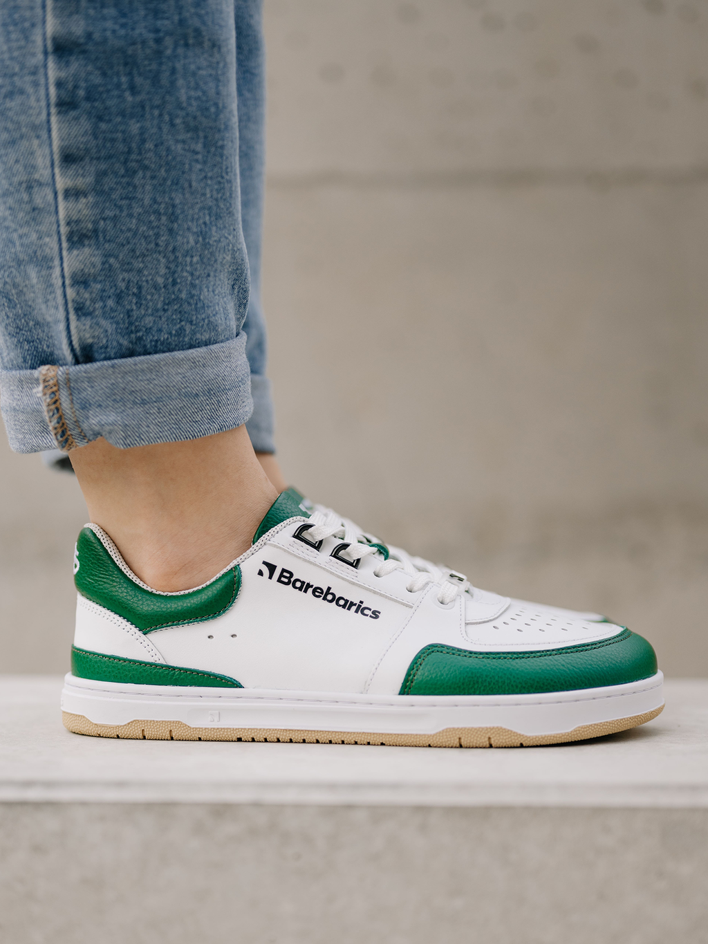 Barfuß Sneaker Barebarics Wave - Weiß & Dunkelgrün