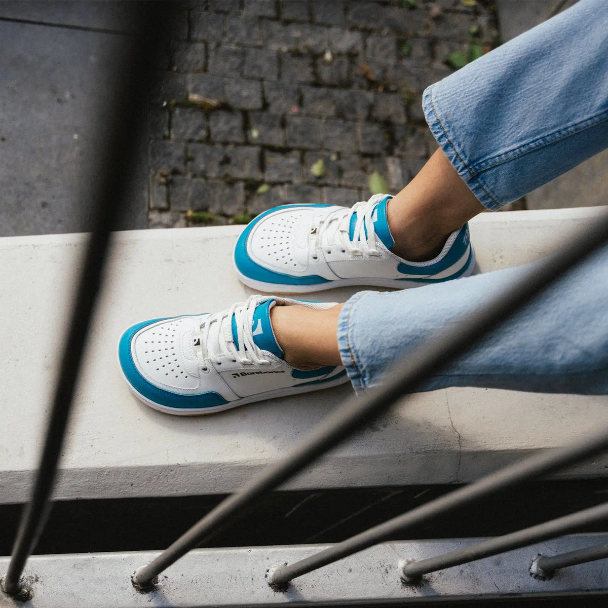 Barefoot Sneakers Barebarics Wave - White & Dark Turquoise