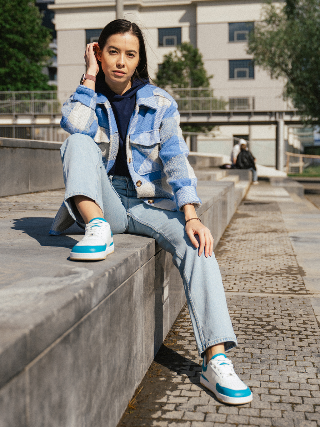 Barfuß-Sneaker Barebarics Wave - Weiß & Dunkeltürkis