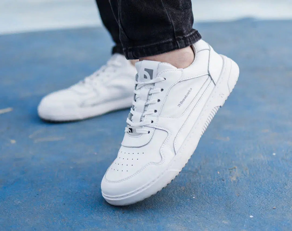 Barfuß-Sneaker Barebarics Zing - All White - Leder