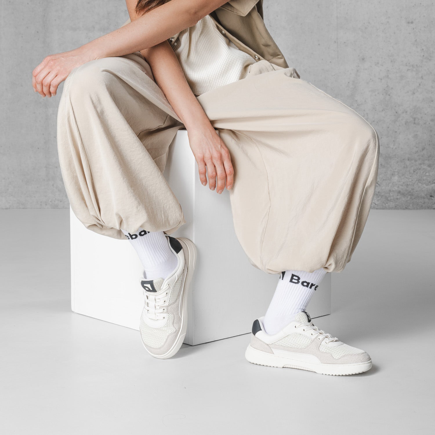Barfuß-Sneaker Barebarics Zing - Fresh - Weiß & Beige