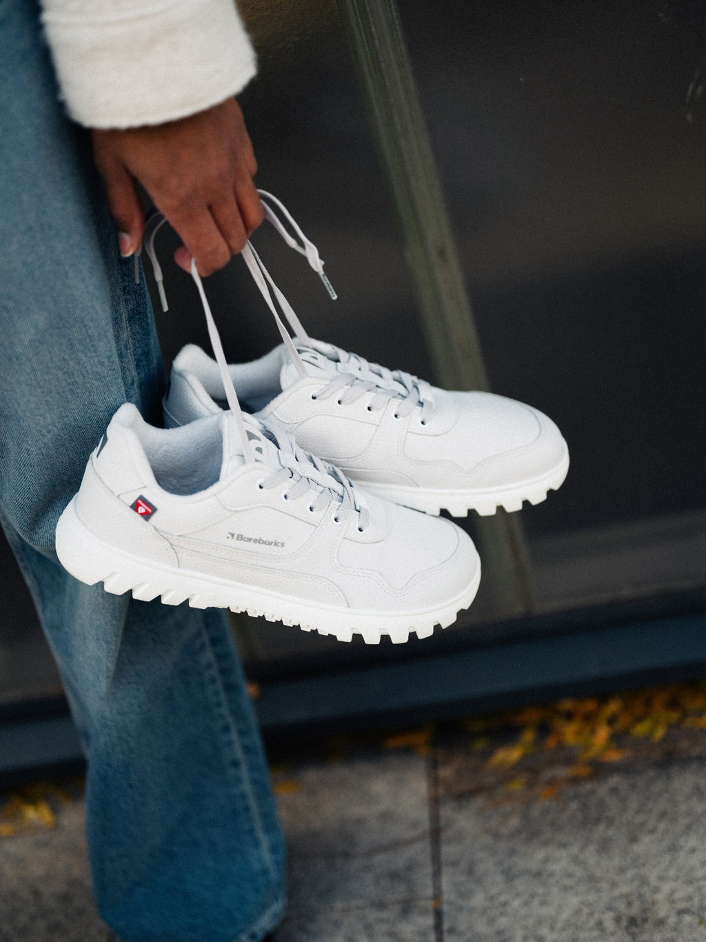 Barfuß-Sneaker Barebarics Zing Frost - Hellgrau & Weiß