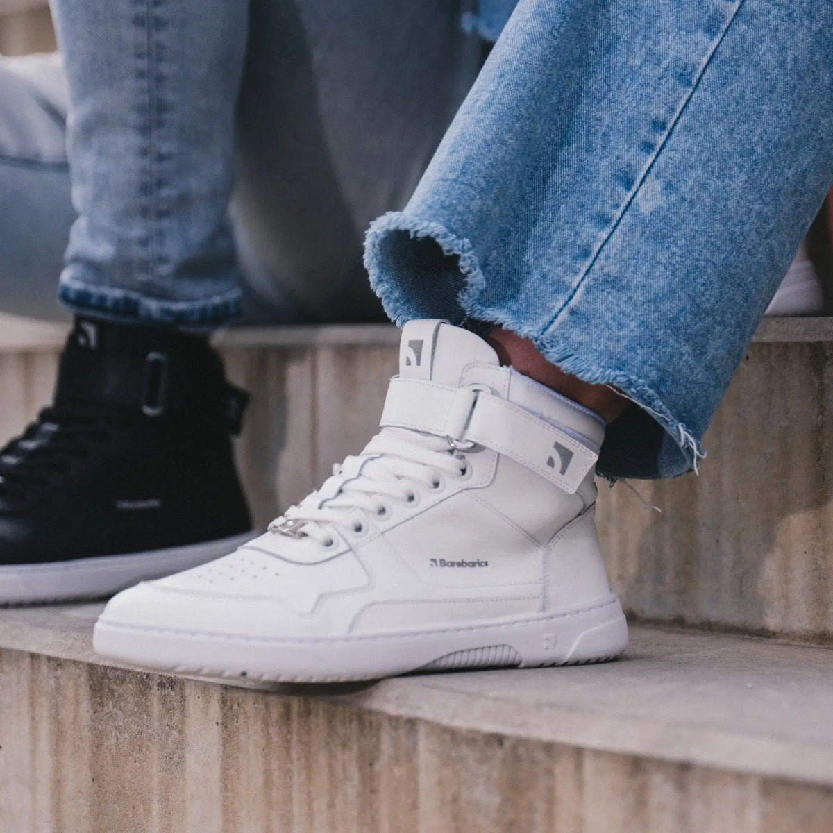 Barfuß Sneaker Barebarics Zing - High Top - All White - Leder