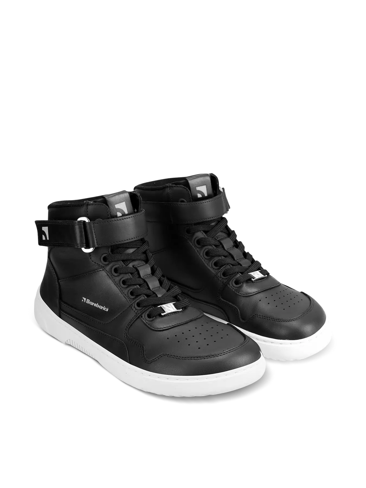 Barefoot Sneakers Barebarics Zing - High Top - Black & White - Leather