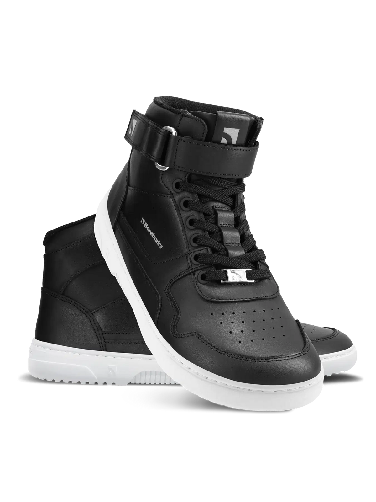 Barefoot Sneakers Barebarics Zing - High Top - Black & White - Leather