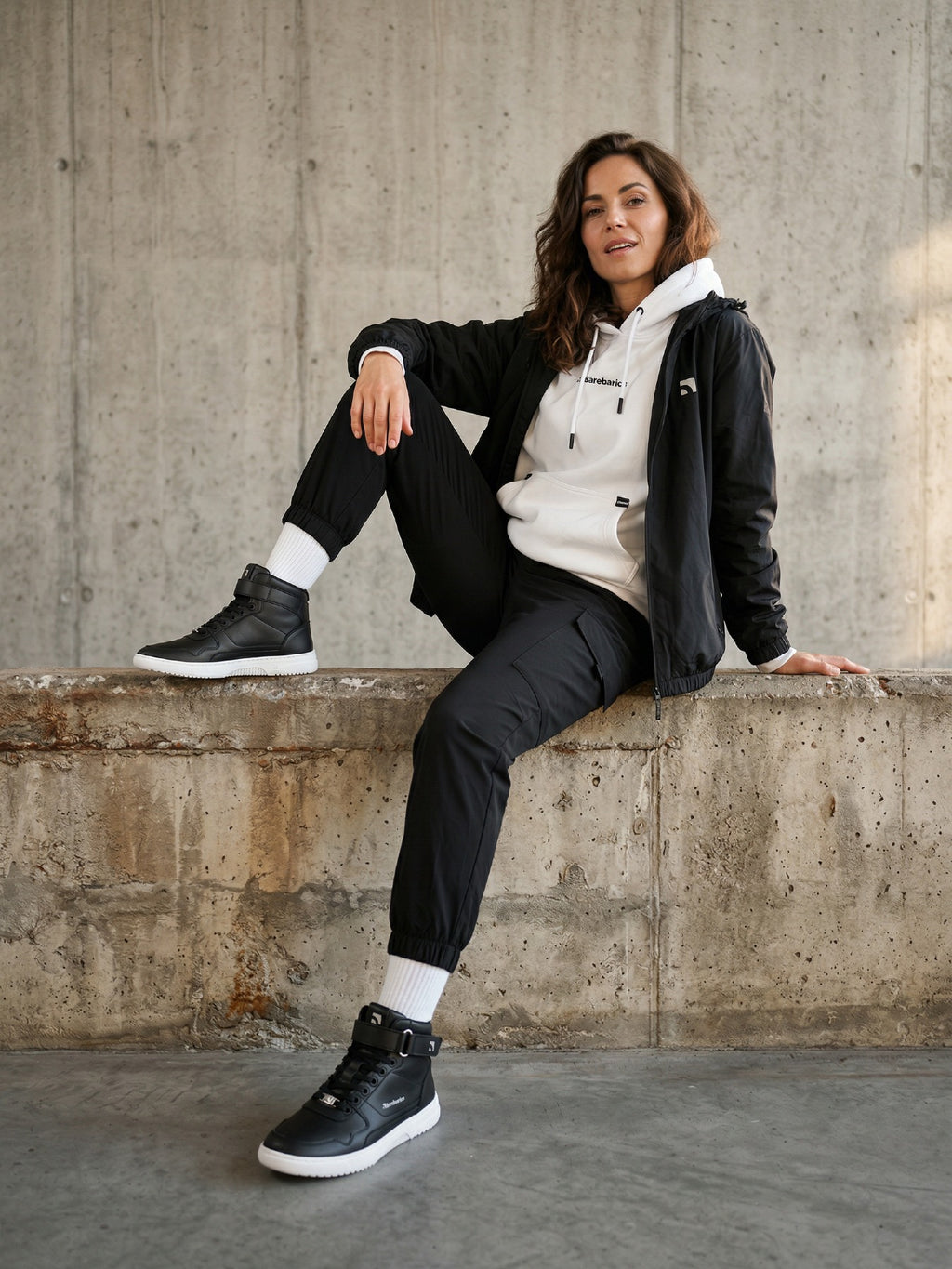 Barefoot Sneakers Barebarics Zing - High Top - Black & White