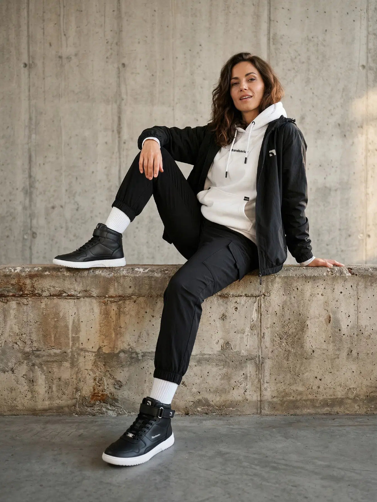 Barfuß Sneaker Barebarics Zing - High Top - Schwarz & Weiß