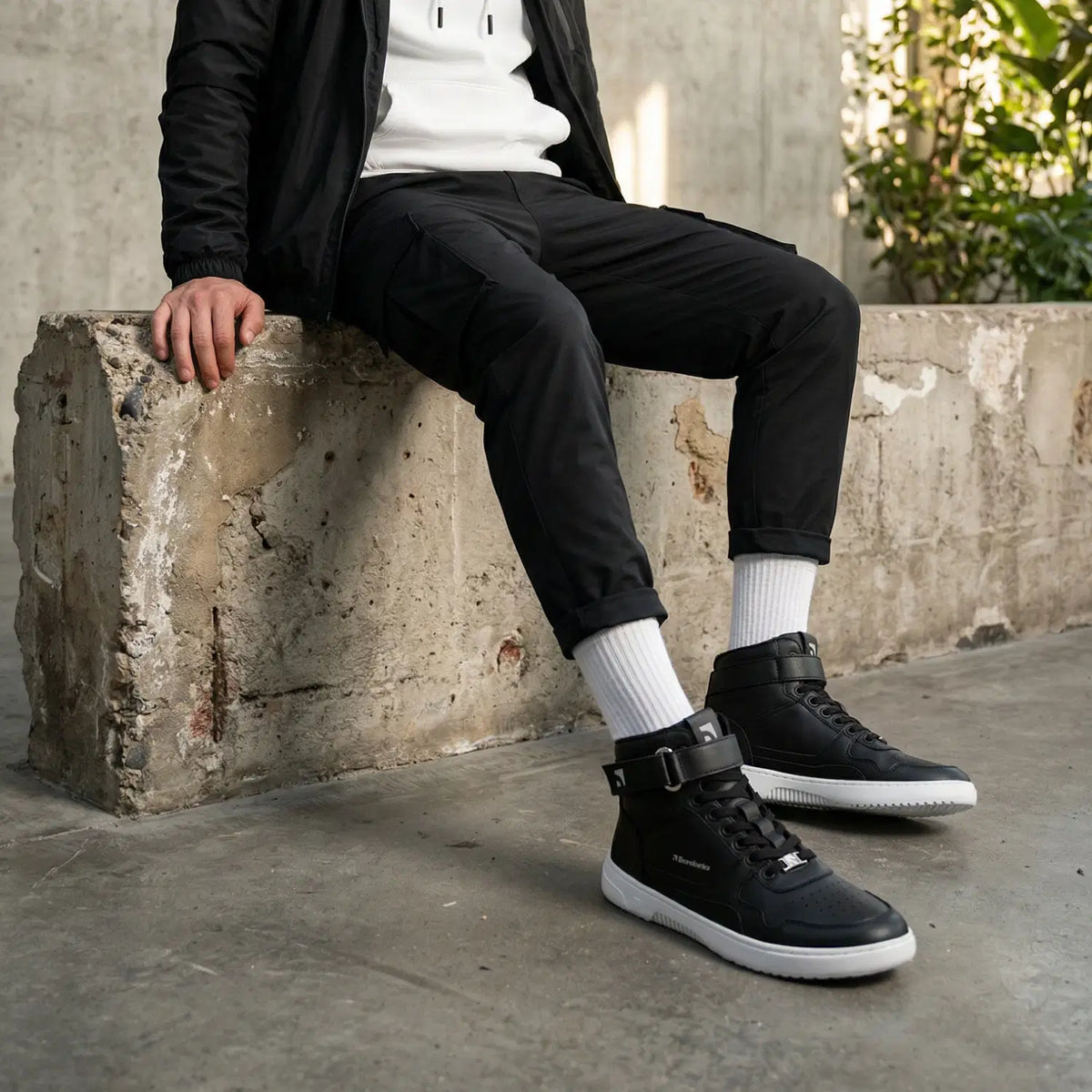 Barfuß Sneaker Barebarics Zing - High Top - Schwarz & Weiß