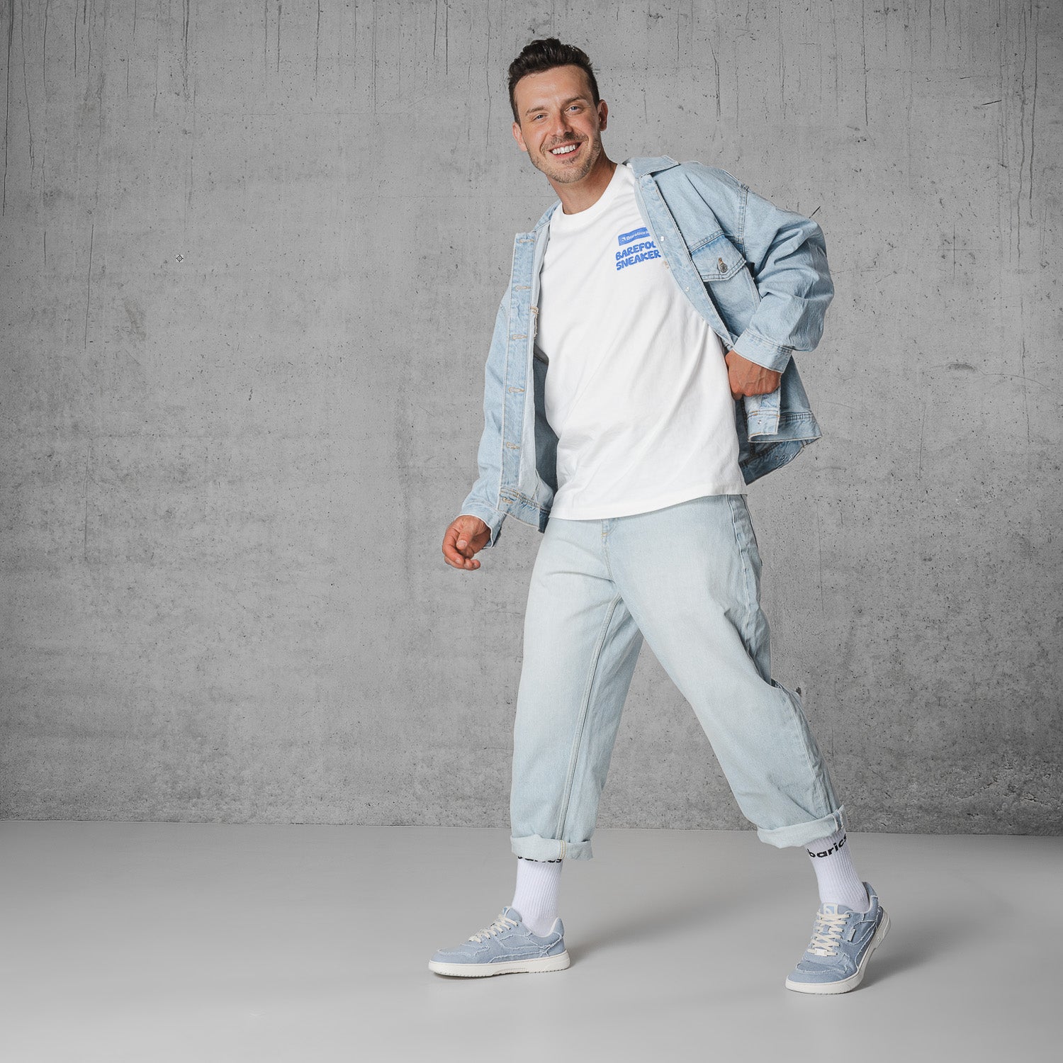 Barfuß Sneaker Barebarics Zing Denim - Hellblau