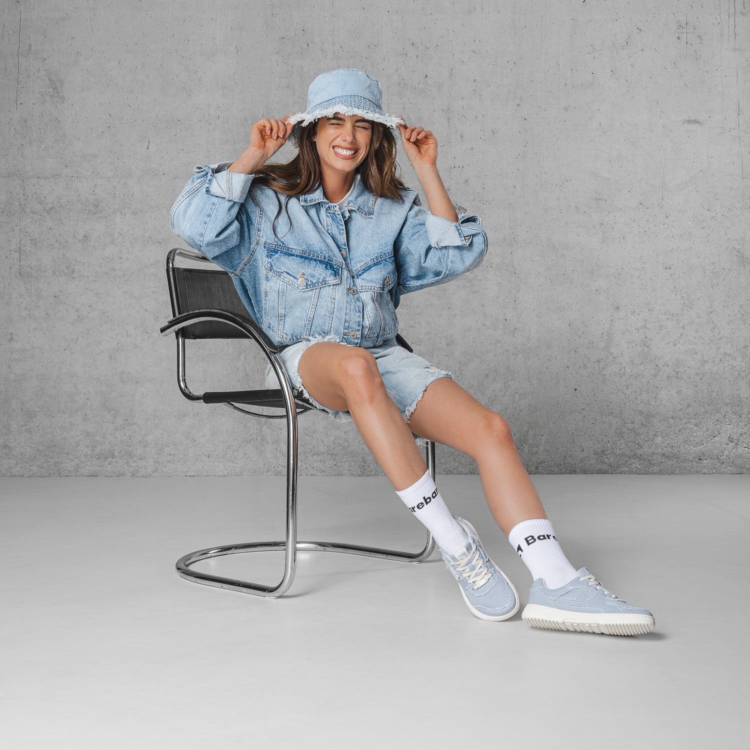 Barfuß Sneaker Barebarics Zing Denim - Hellblau