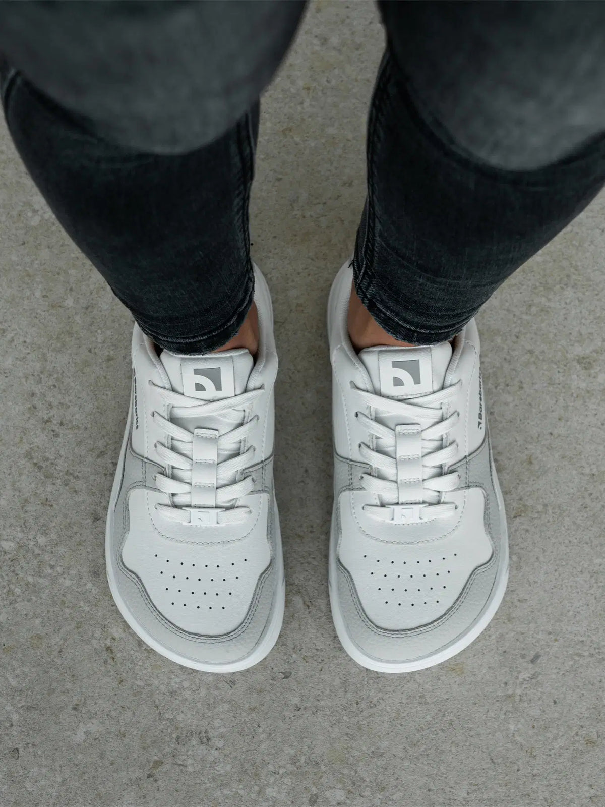 Barfuß-Sneaker Barebarics Zing - Weiß & Hellgrau