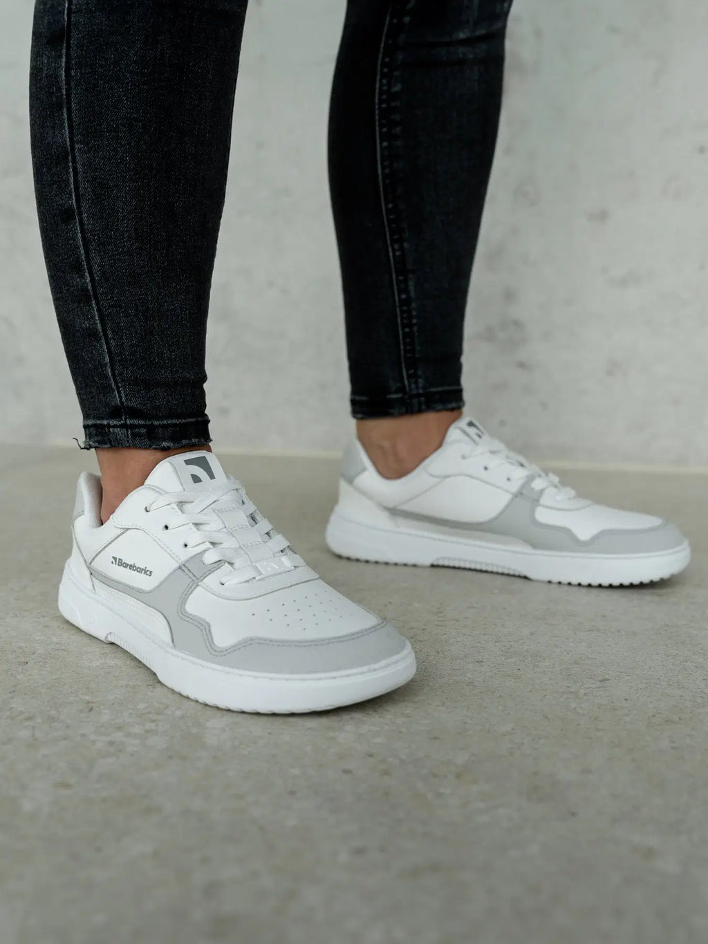 Barfuß-Sneaker Barebarics Zing - Weiß & Hellgrau