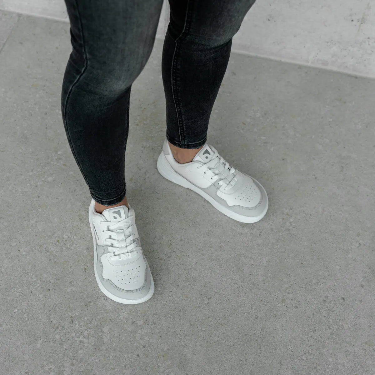 Barfuß-Sneaker Barebarics Zing - Weiß & Hellgrau