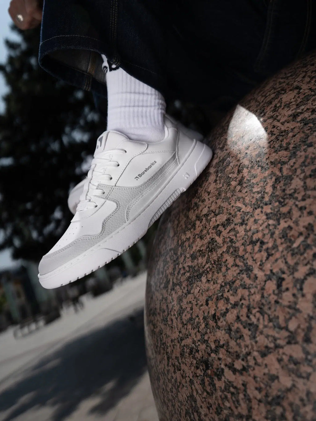Barfuß-Sneaker Barebarics Zing - Weiß & Hellgrau