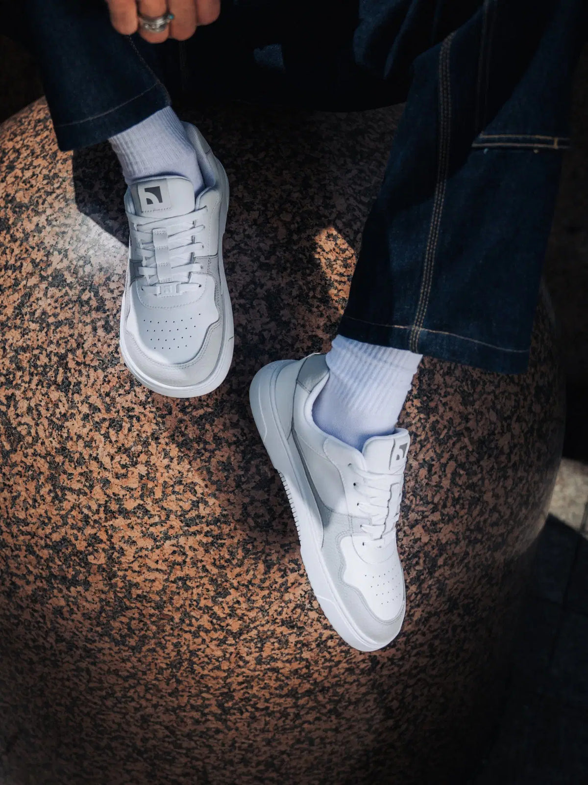 Barfuß-Sneaker Barebarics Zing - Weiß & Hellgrau