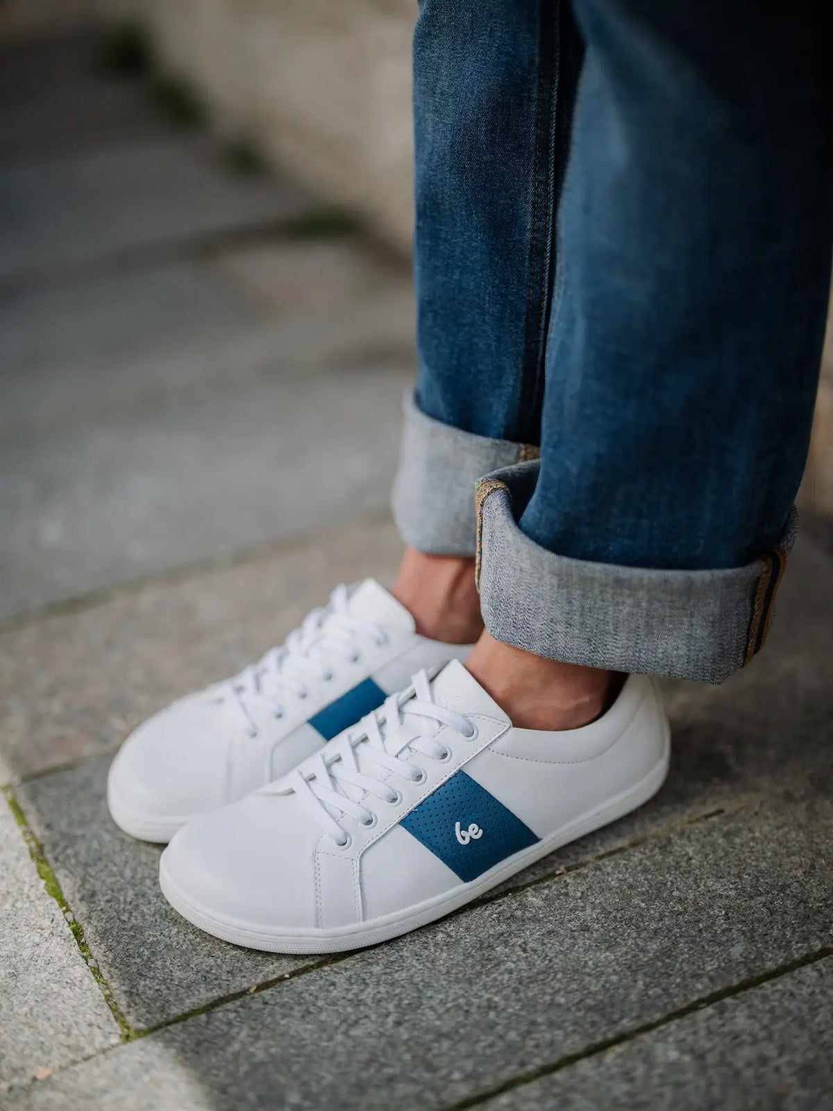 Barfuß-Sneaker Be Lenka Elite – Weiß & Dunkelblau