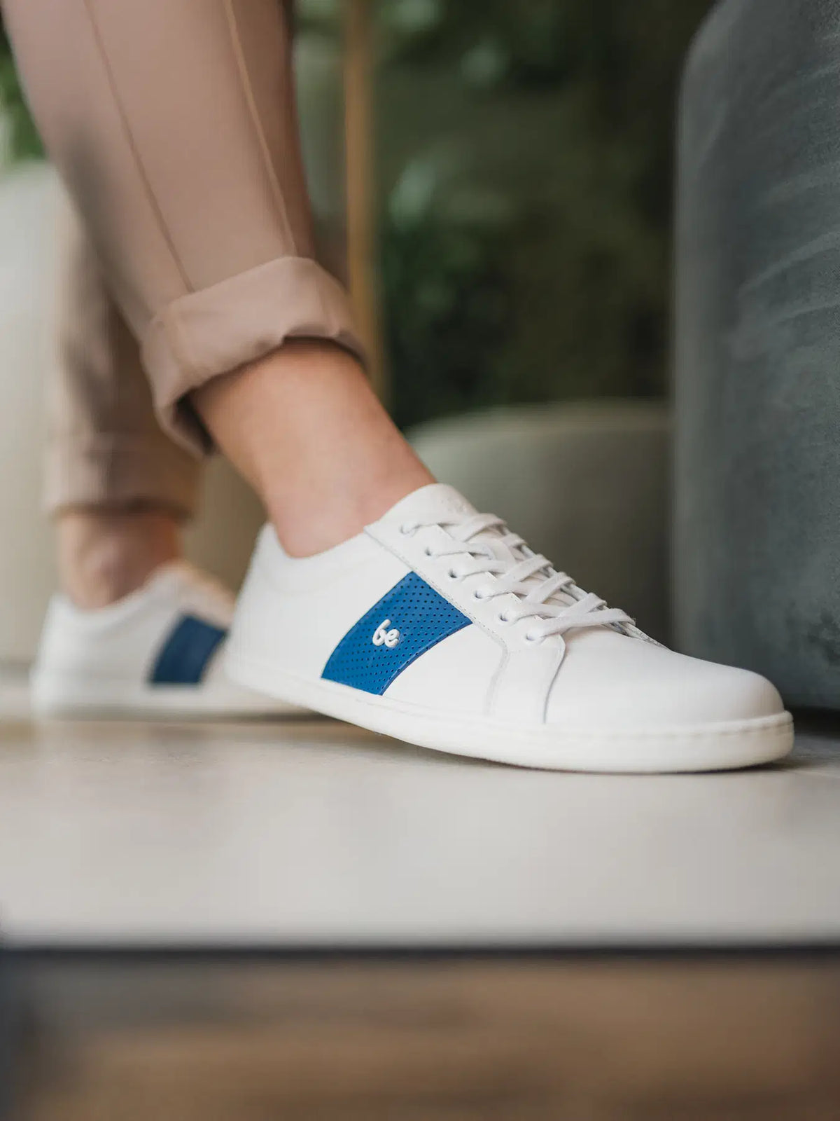 Barfuß-Sneaker Be Lenka Elite – Weiß & Dunkelblau